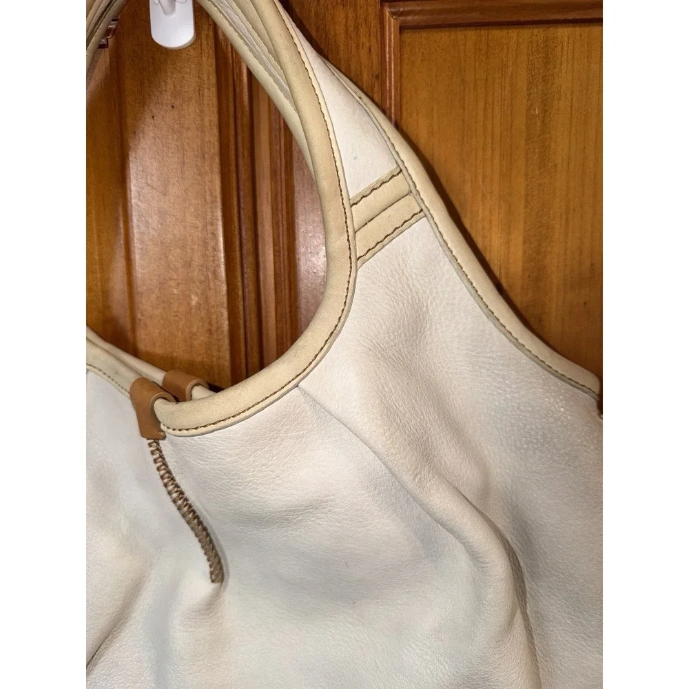 UGG Australia Genuine Calf Leather Hobo Shoulder Handbag Purse Beige Travel Tote